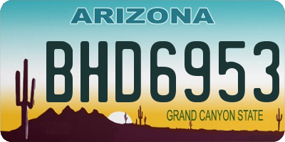 AZ license plate BHD6953