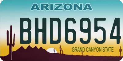 AZ license plate BHD6954