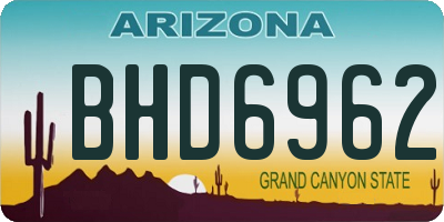 AZ license plate BHD6962