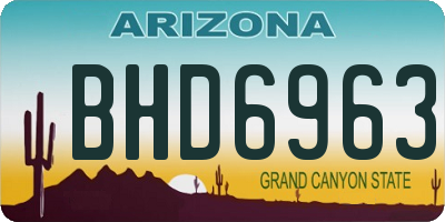 AZ license plate BHD6963