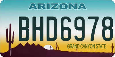 AZ license plate BHD6978