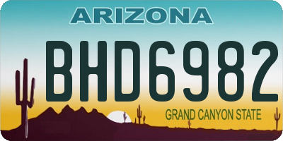 AZ license plate BHD6982