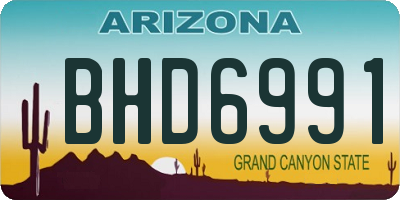 AZ license plate BHD6991