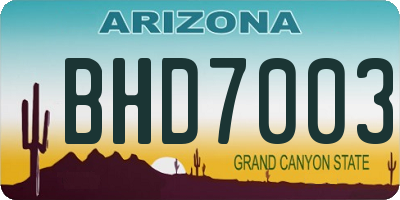 AZ license plate BHD7003