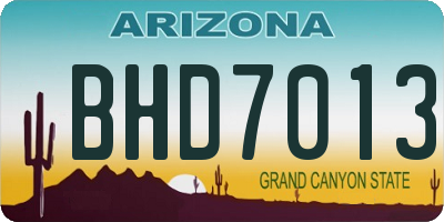 AZ license plate BHD7013