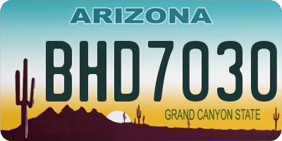 AZ license plate BHD7030