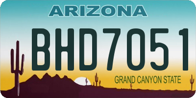 AZ license plate BHD7051