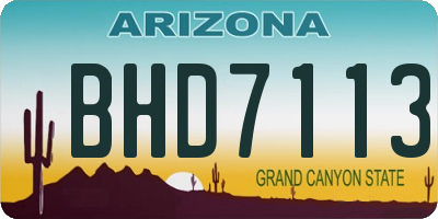 AZ license plate BHD7113
