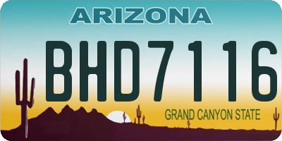 AZ license plate BHD7116