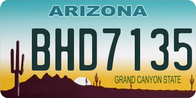 AZ license plate BHD7135