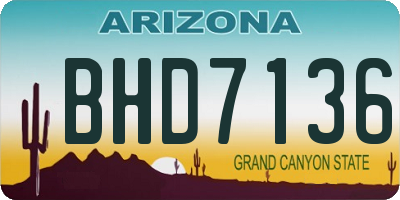 AZ license plate BHD7136