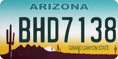 AZ license plate BHD7138