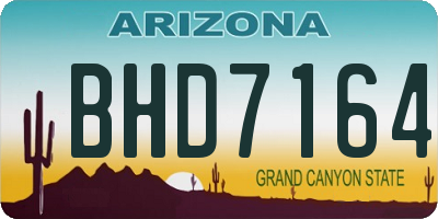 AZ license plate BHD7164
