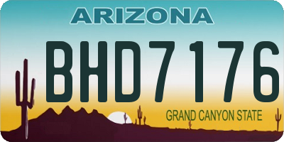 AZ license plate BHD7176
