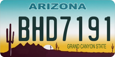 AZ license plate BHD7191