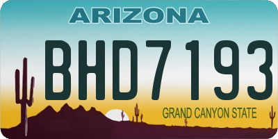 AZ license plate BHD7193