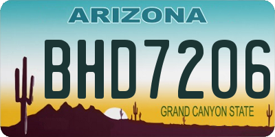 AZ license plate BHD7206