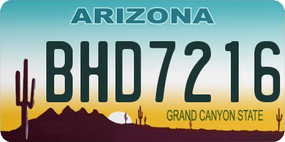 AZ license plate BHD7216