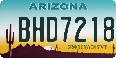 AZ license plate BHD7218