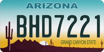 AZ license plate BHD7221