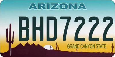 AZ license plate BHD7222
