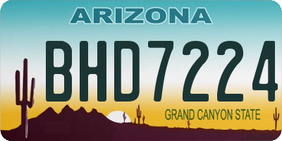 AZ license plate BHD7224