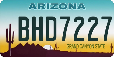 AZ license plate BHD7227