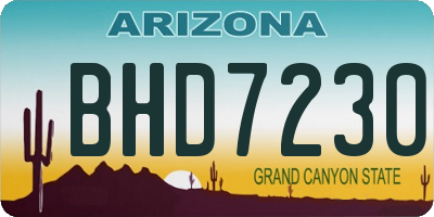 AZ license plate BHD7230