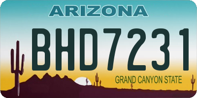 AZ license plate BHD7231