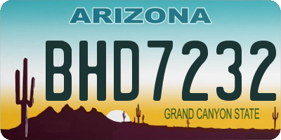 AZ license plate BHD7232