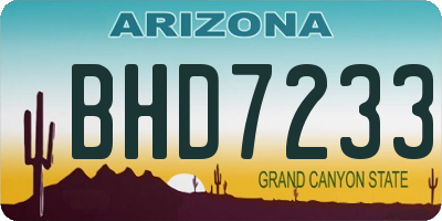 AZ license plate BHD7233