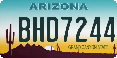 AZ license plate BHD7244