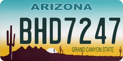AZ license plate BHD7247