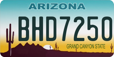 AZ license plate BHD7250