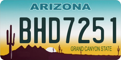 AZ license plate BHD7251