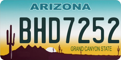 AZ license plate BHD7252