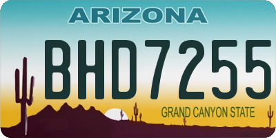 AZ license plate BHD7255