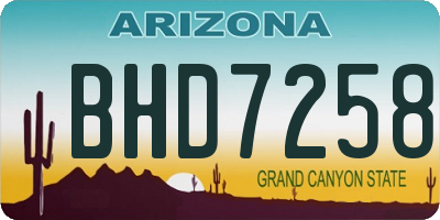 AZ license plate BHD7258