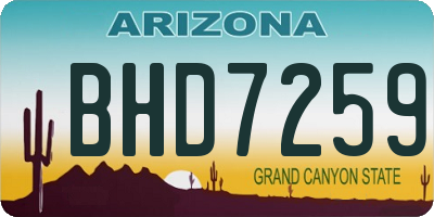 AZ license plate BHD7259