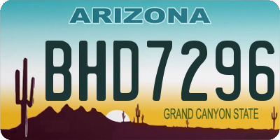AZ license plate BHD7296