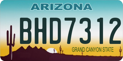 AZ license plate BHD7312