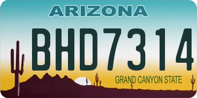 AZ license plate BHD7314