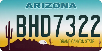 AZ license plate BHD7322