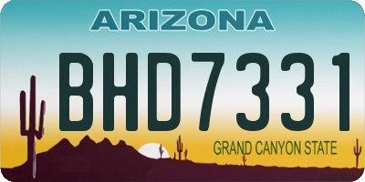 AZ license plate BHD7331