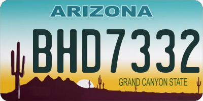 AZ license plate BHD7332