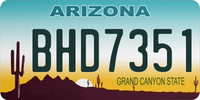 AZ license plate BHD7351