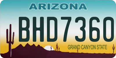 AZ license plate BHD7360
