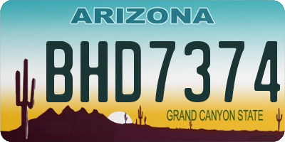 AZ license plate BHD7374