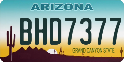 AZ license plate BHD7377