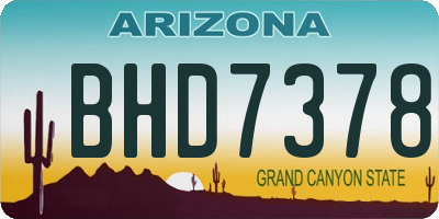 AZ license plate BHD7378